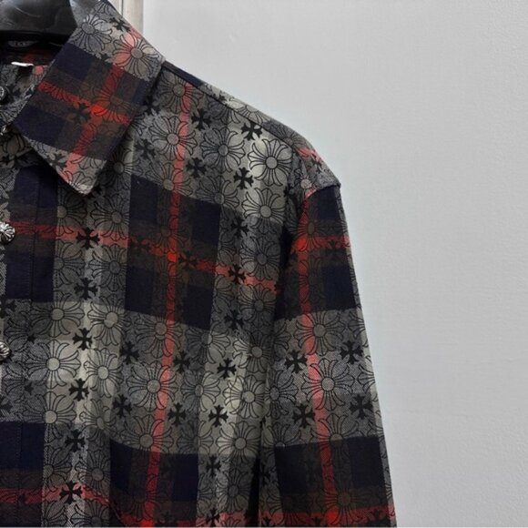 Chrome Hearts Black and Red Plaid Shirt - Picture 7 of 9